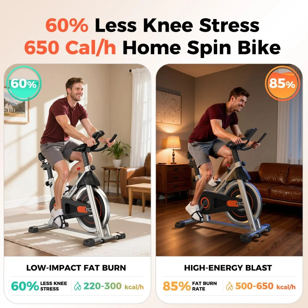 Indoor Bike Silent Home Cycling Exercise Indoor Spin Bike Equipment Adjustable Fitness Bike for Cardio Training